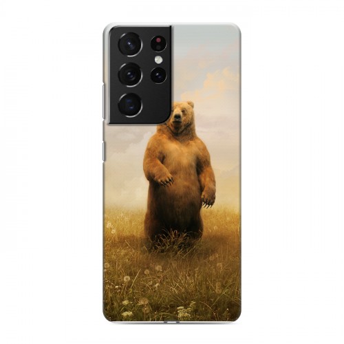 Дизайнерский пластиковый чехол для Samsung Galaxy S21 Ultra Медведи