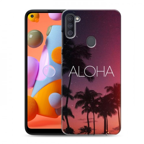 Дизайнерский силиконовый с усиленными углами чехол для Samsung Galaxy A11 Hawaii