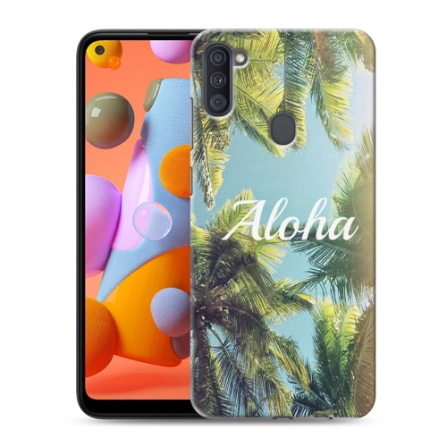 Дизайнерский силиконовый с усиленными углами чехол для Samsung Galaxy A11 Hawaii