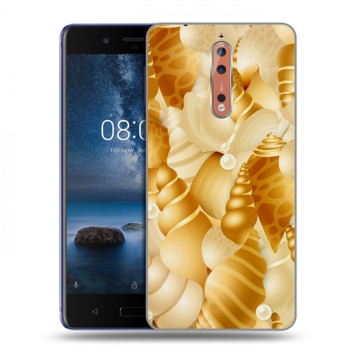 Дизайнерский пластиковый чехол для Nokia 8 Ракушки узоры