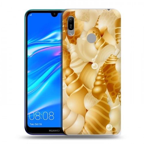 Дизайнерский пластиковый чехол для Huawei Y6 (2019) Ракушки узоры