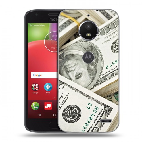 Дизайнерский пластиковый чехол для Motorola Moto E4 Текстуры денег