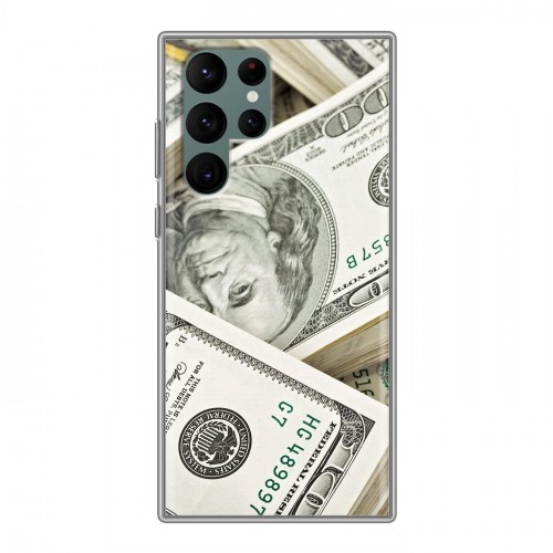 Дизайнерский пластиковый чехол для Samsung Galaxy S22 Ultra Текстуры денег