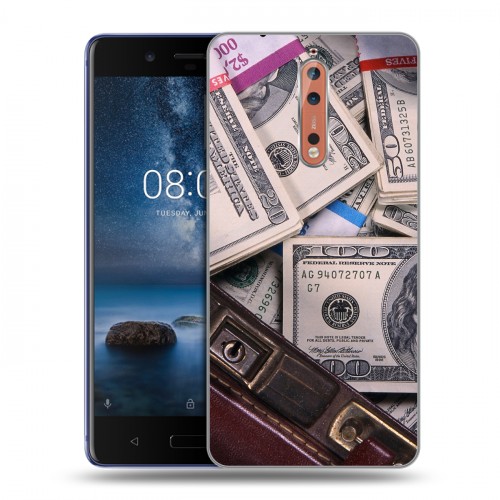 Дизайнерский пластиковый чехол для Nokia 8 Текстуры денег