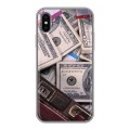 Дизайнерский силиконовый чехол для Iphone x10 Текстуры денег