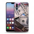 Дизайнерский силиконовый с усиленными углами чехол для Huawei P20 Pro Текстуры денег