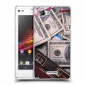 Дизайнерский пластиковый чехол для Sony Xperia L Текстуры денег