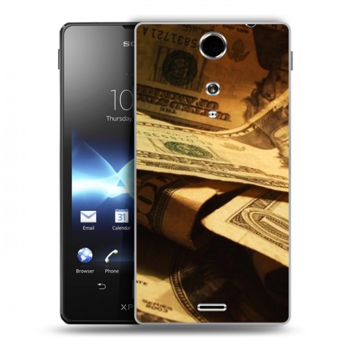 Дизайнерский пластиковый чехол для Sony Xperia TX Текстуры денег