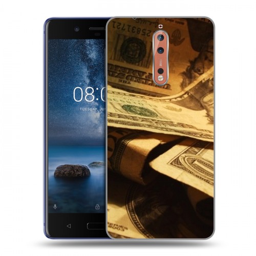 Дизайнерский пластиковый чехол для Nokia 8 Текстуры денег