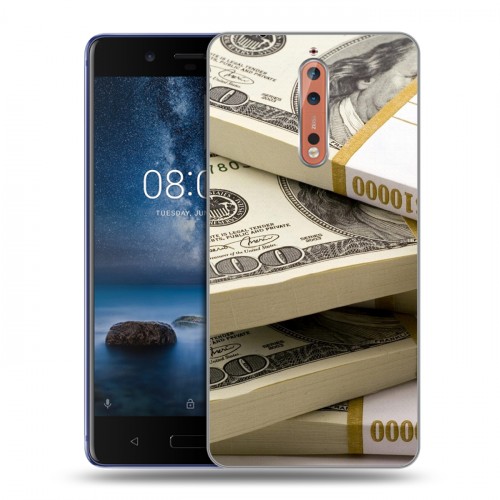 Дизайнерский пластиковый чехол для Nokia 8 Текстуры денег