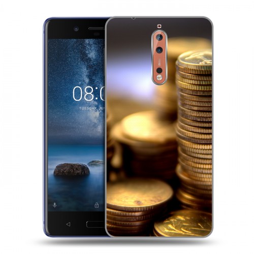 Дизайнерский пластиковый чехол для Nokia 8 Текстуры денег