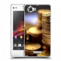 Дизайнерский пластиковый чехол для Sony Xperia L Текстуры денег