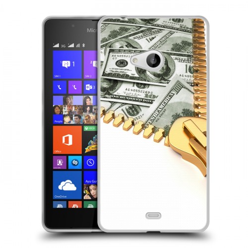 Дизайнерский пластиковый чехол для Microsoft Lumia 540 Текстуры денег