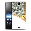 Дизайнерский пластиковый чехол для Sony Xperia TX Текстуры денег