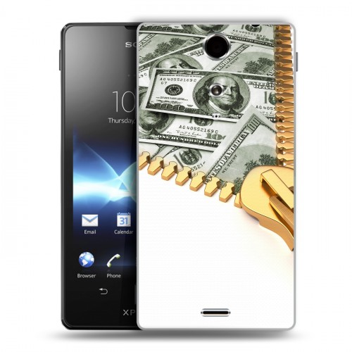 Дизайнерский пластиковый чехол для Sony Xperia TX Текстуры денег