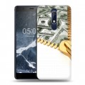 Дизайнерский пластиковый чехол для Nokia 5.1 Текстуры денег