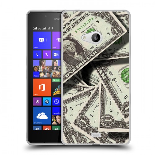 Дизайнерский пластиковый чехол для Microsoft Lumia 540 Текстуры денег