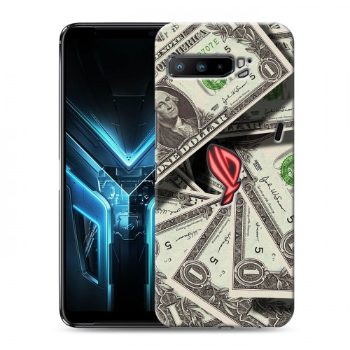 Дизайнерский силиконовый с усиленными углами чехол для ASUS ROG Phone 3 Текстуры денег