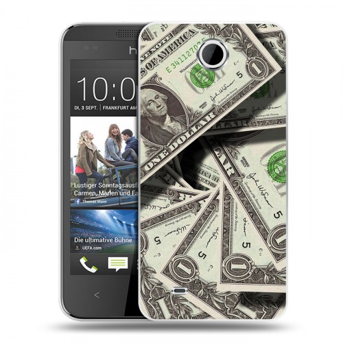 Дизайнерский пластиковый чехол для HTC Desire 300 Текстуры денег
