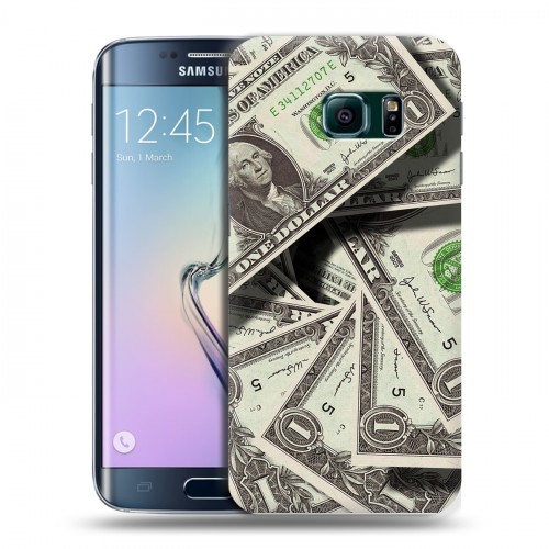 Дизайнерский пластиковый чехол для Samsung Galaxy S6 Edge Текстуры денег