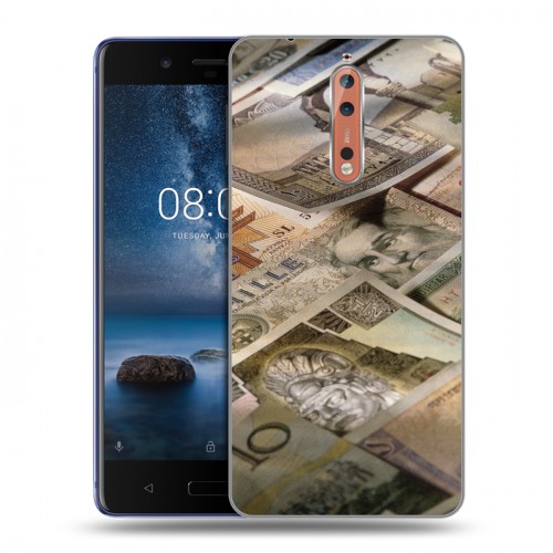 Дизайнерский пластиковый чехол для Nokia 8 Текстуры денег