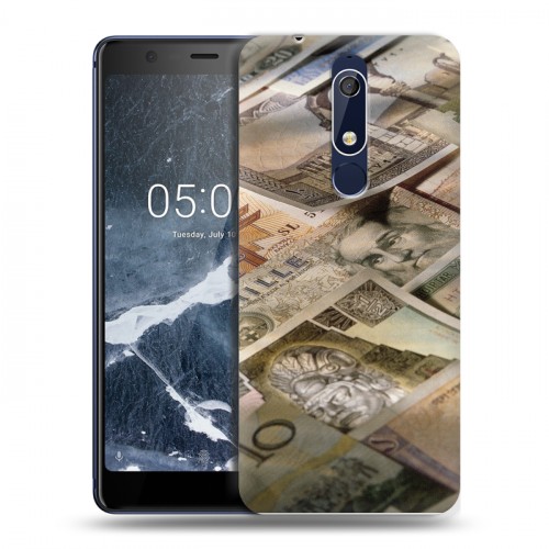 Дизайнерский пластиковый чехол для Nokia 5.1 Текстуры денег