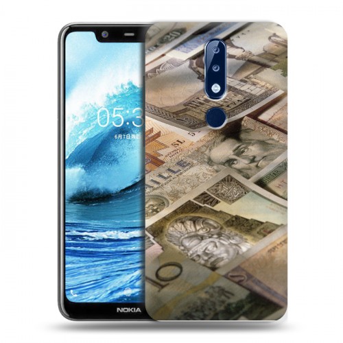 Дизайнерский пластиковый чехол для Nokia 5.1 Plus Текстуры денег