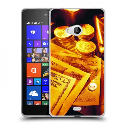 Дизайнерский пластиковый чехол для Microsoft Lumia 540 Текстуры денег