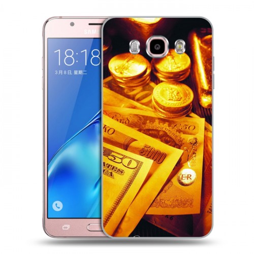 Дизайнерский силиконовый с усиленными углами чехол для Samsung Galaxy J5 (2016) Текстуры денег