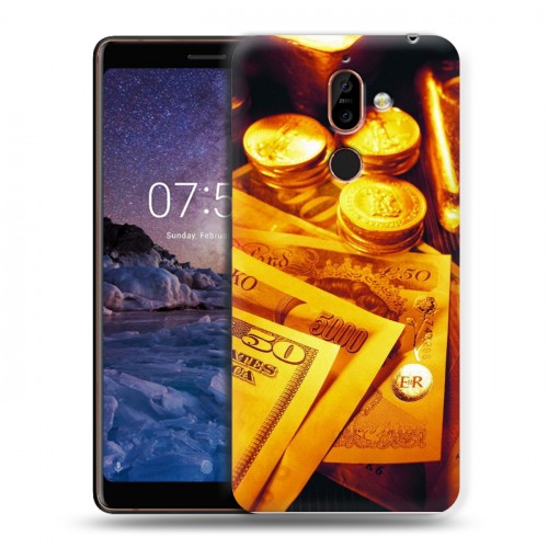 Дизайнерский пластиковый чехол для Nokia 7 Plus Текстуры денег