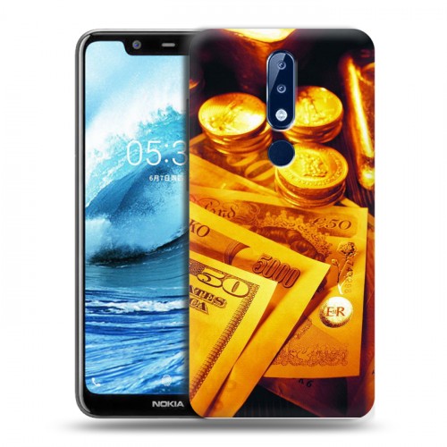 Дизайнерский силиконовый чехол для Nokia 5.1 Plus Текстуры денег