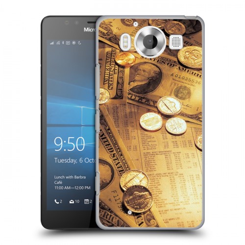 Дизайнерский пластиковый чехол для Microsoft Lumia 950 Текстуры денег
