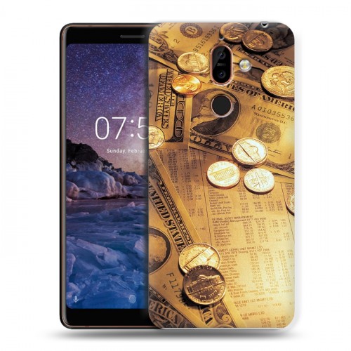 Дизайнерский пластиковый чехол для Nokia 7 Plus Текстуры денег