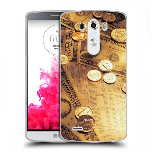 Дизайнерский пластиковый чехол для LG G3 (Dual-LTE) Текстуры денег