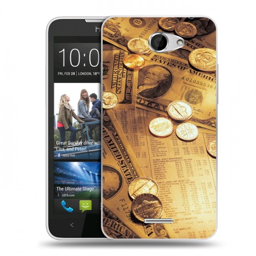 Дизайнерский пластиковый чехол для HTC Desire 516 Текстуры денег