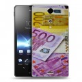 Дизайнерский пластиковый чехол для Sony Xperia TX Текстуры денег