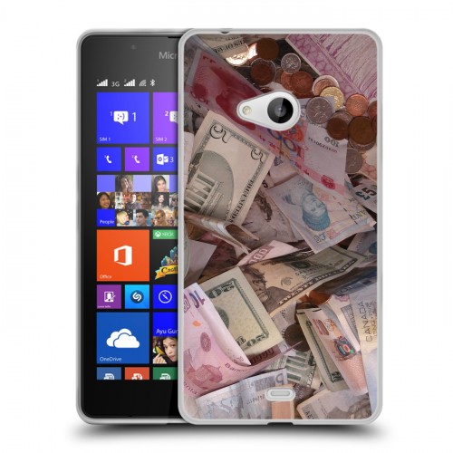 Дизайнерский пластиковый чехол для Microsoft Lumia 540 Текстуры денег