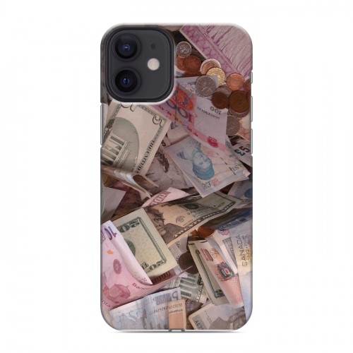 Дизайнерский силиконовый с усиленными углами чехол для Iphone 12 Mini Текстуры денег
