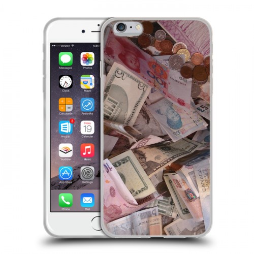 Дизайнерский силиконовый чехол для Iphone 6 Plus/6s Plus Текстуры денег