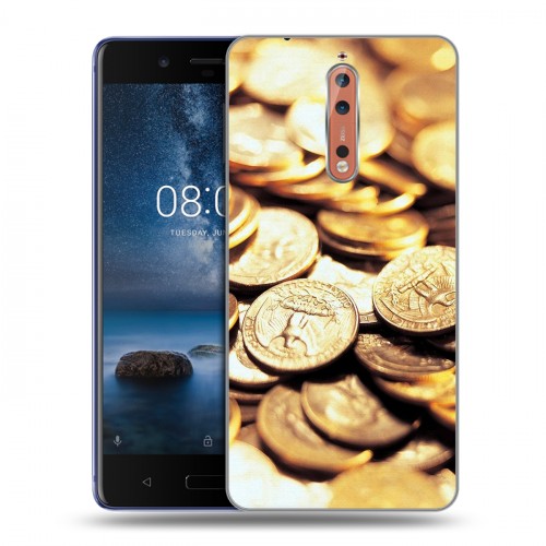 Дизайнерский пластиковый чехол для Nokia 8 Текстуры денег