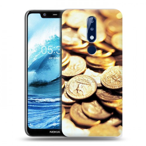 Дизайнерский пластиковый чехол для Nokia 5.1 Plus Текстуры денег