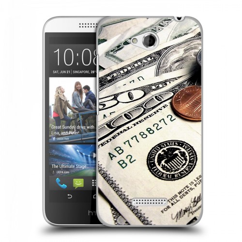 Дизайнерский пластиковый чехол для HTC Desire 616 Текстуры денег