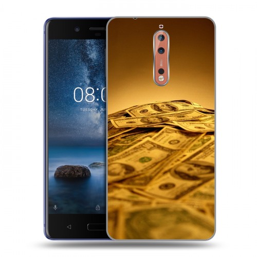 Дизайнерский пластиковый чехол для Nokia 8 Текстуры денег