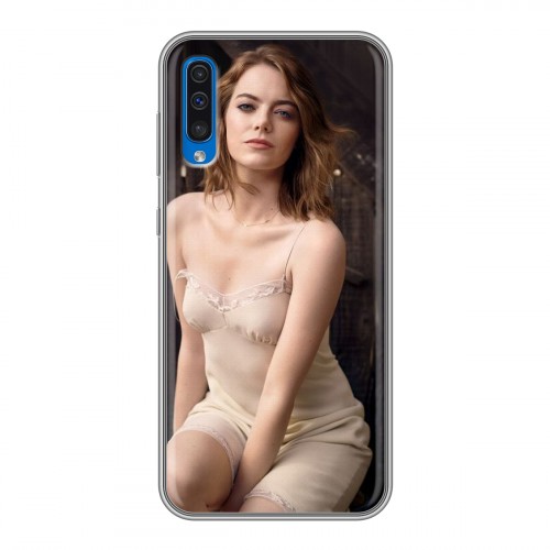 Дизайнерский силиконовый с усиленными углами чехол для Samsung Galaxy A50 Эмма Стоун