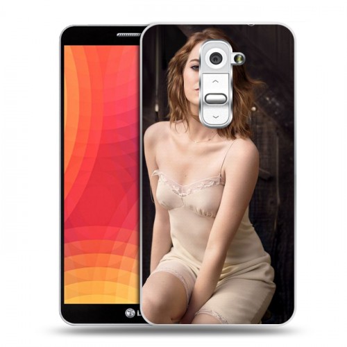 Дизайнерский силиконовый чехол для LG Optimus G2 Эмма Стоун