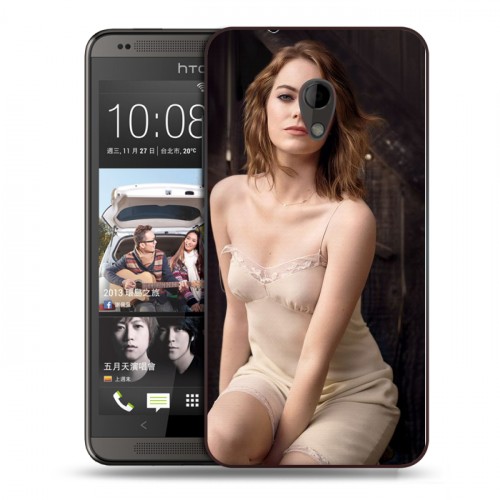 Дизайнерский пластиковый чехол для HTC Desire 700 Эмма Стоун