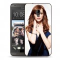 Дизайнерский пластиковый чехол для HTC Desire 700 Эмма Стоун