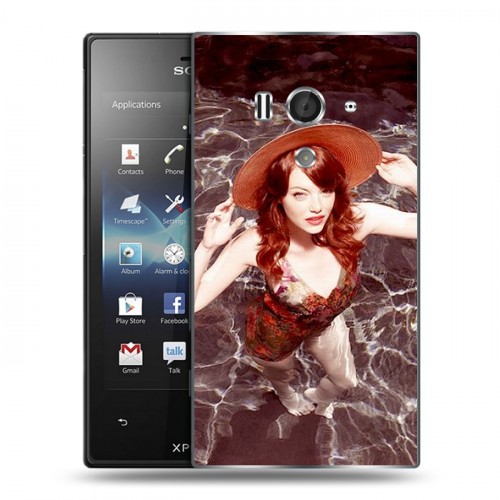 Дизайнерский пластиковый чехол для Sony Xperia acro S Эмма Стоун