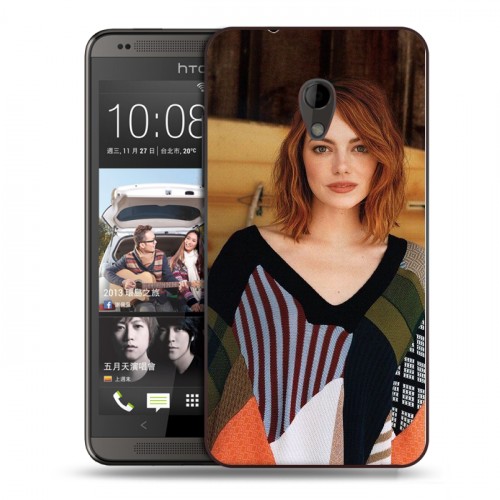 Дизайнерский пластиковый чехол для HTC Desire 700 Эмма Стоун