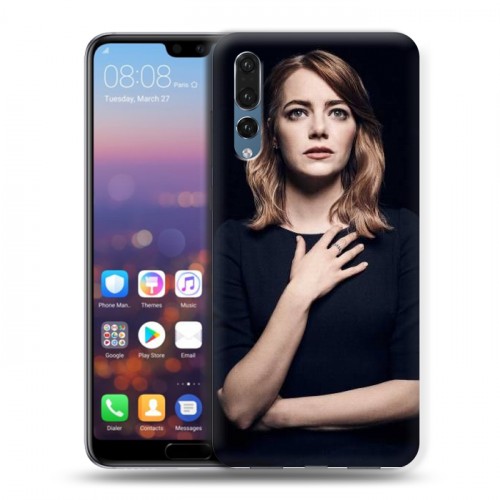 Дизайнерский силиконовый с усиленными углами чехол для Huawei P20 Pro Эмма Стоун